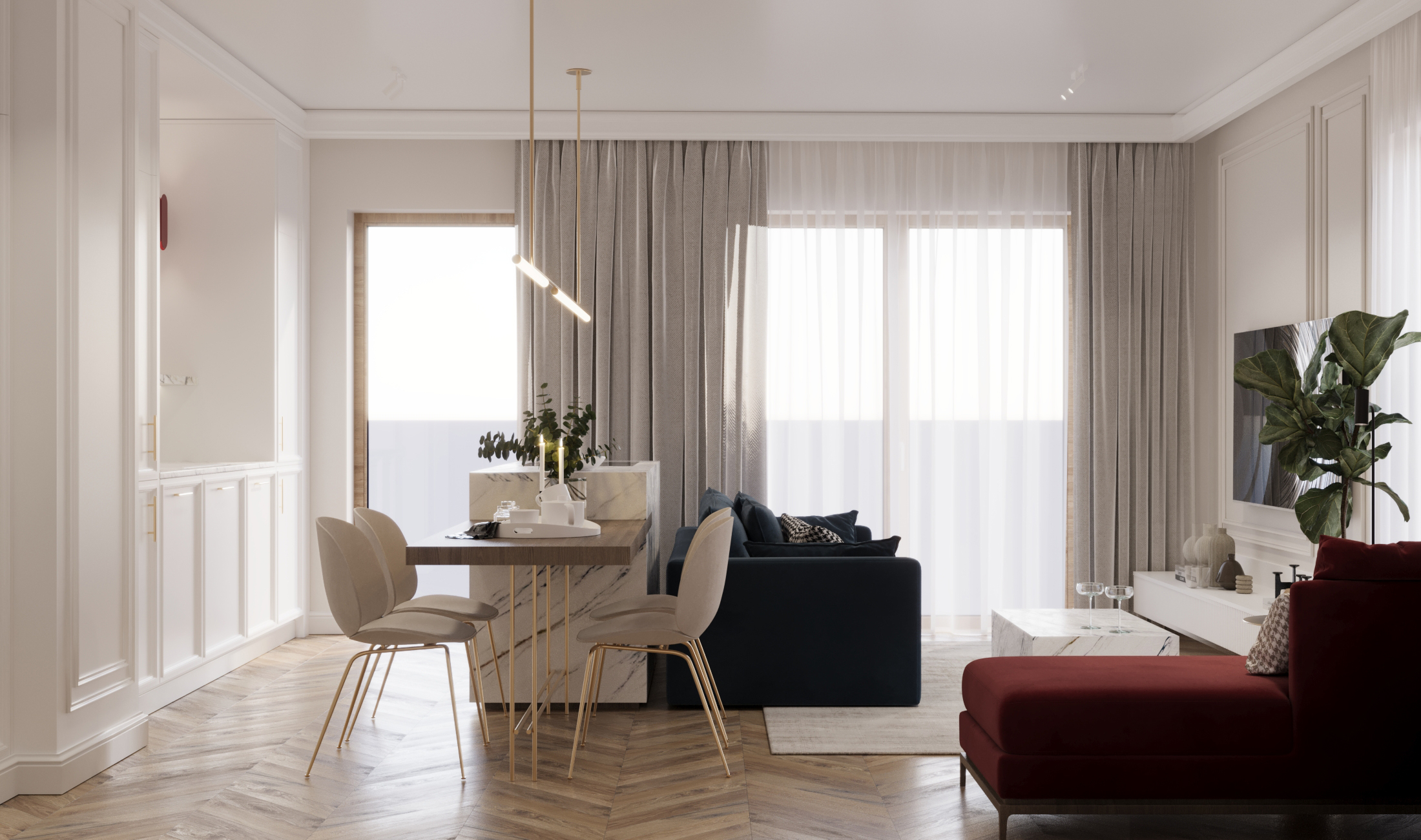 Salon z jadalnią